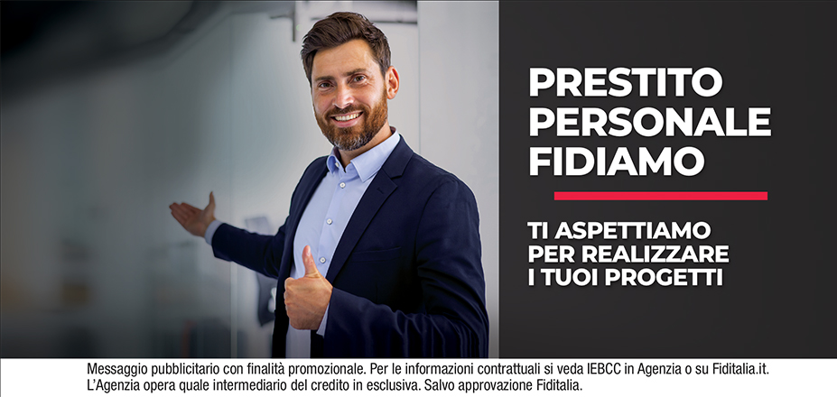 Agenzia Torino S.r.l. Fiditalia | Torino, Collegno, Settimo Torinese | Prestito Personale Fidiamo - Ti aspettiamo per realizzare i tuoi progetti. Messaggio pubblicitario con finalità promozionale. Per le informazioni contrattuali si veda IEBCC in Agenzia o su Fiditalia.it. L’Agenzia opera quale intermediario del credito in esclusiva. Salvo approvazione Fiditalia.