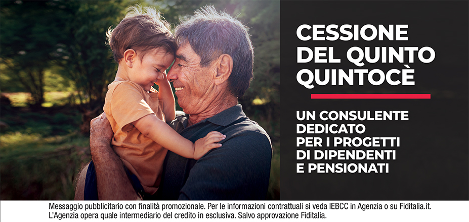 Agenzia Torino S.r.l. Fiditalia | Torino, Collegno, Settimo Torinese | Cessione del Quinto Quintocè - Un consulente dedicato per i progetti di dipendenti e pensionati. Messaggio pubblicitario con finalità promozionale. Per le informazioni contrattuali si veda IEBCC in Agenzia o su Fiditalia. it. L’Agenzia opera quale intermediario del credito in esclusiva. Salvo approvazione Fiditalia.